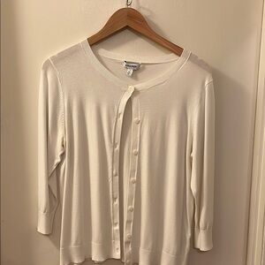 Talbots Cream Button-Up Cardigan